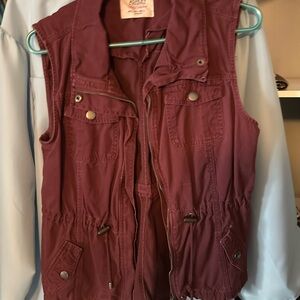 Ashley By 26 International Maroon Utility Vest